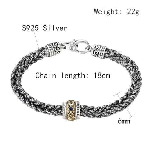 S925 Sterling Silver Passepartout Bracelet, Men's And Women's Vintage Passepartout Braided Bracelet3