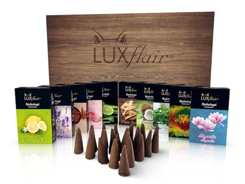 LUXflair Räucherkegel Set Sommer – 10 Packungen mit je 20 Stück,...