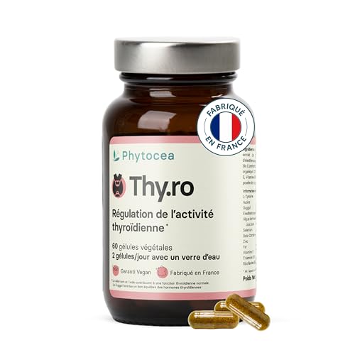 Phytocea - Complément Alimentaire, Régulation Optimale de la Thyroïde | Iode, Selenium, Zinc, Fer, Vitamines B1, B2 | L-Tyrosine, Avoine | Vegan, Extraits Végétaux BIO | Complement Fabriqué en France