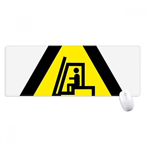 Tapis de chariot élévateur jaune pour bureau d'angle et grand espace de jeu
