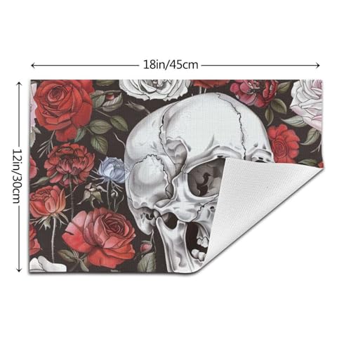Set de table en PVC tête de mort florale pour des repas de caractère stylés - 4