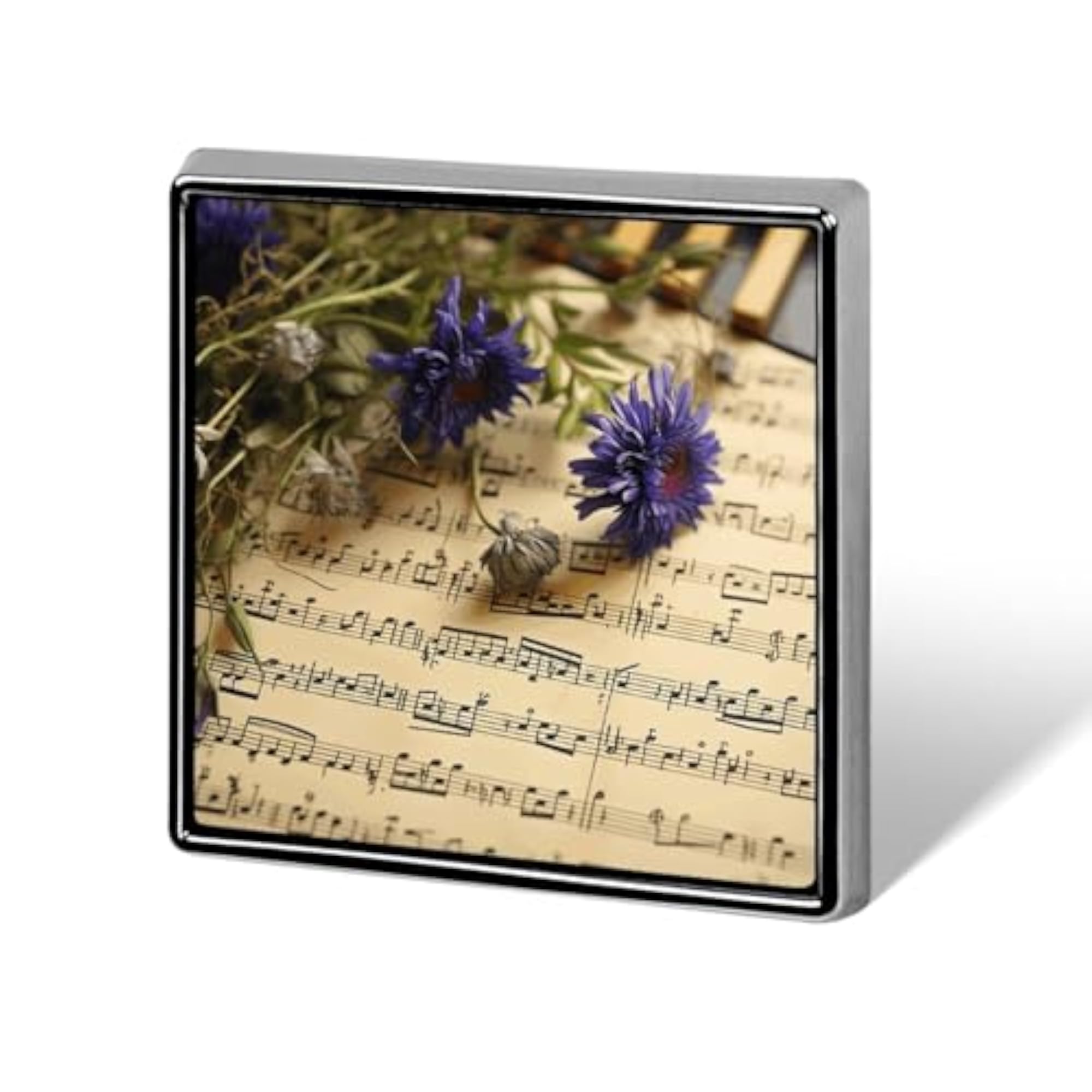 Serene Coastal Metal Square Lapel Pin Badge, Accessory