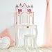 Teamson Kids Dreamland Princess Play Vanity Set with Mirror, Shelf, Storage Drawer, Stool, and Accessories for 12