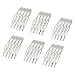 WSSROGY 15 pcs Sliver Metal Hair Comb Clip Grip Tuth Hair Combs Hair Piece on Metal Comb Blank Hair Comb for Craft DIY Hair Bows Jewelry Making