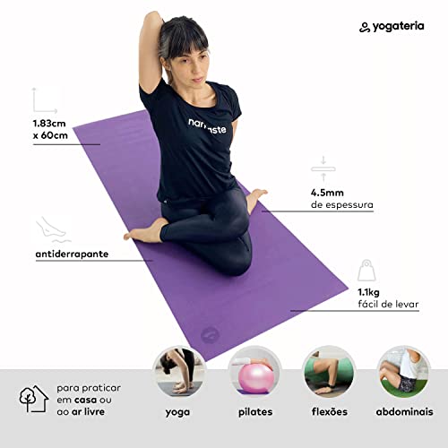 YOGATERIA Tapete Yoga Mat PVC Ecológico Colchonete Yoga Antiderrapante Asana para Pilates Fitness Gi