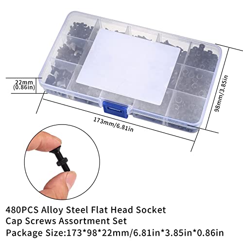 480 Pezzi Kit Assortimento Viti e Dadi, M3 M4 M5