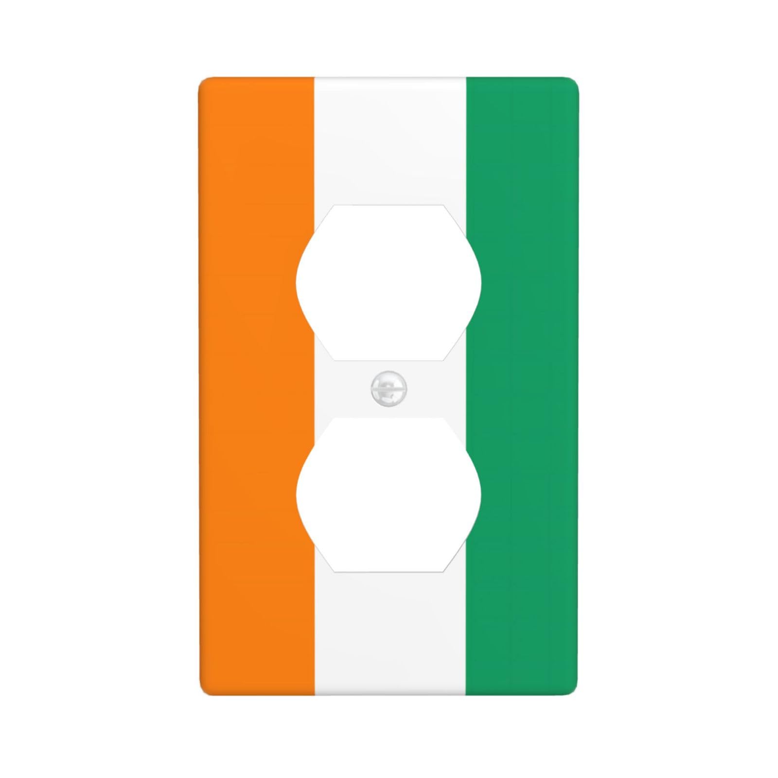 Cntdbu White Flag Of Cote D'ivoire Unbreakable Polycarbonate Switch Plate-1 Gang Screwless Wall Plate For Home Office