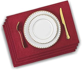 Home Brilliant Light Beige Rectangle Placemats 33 X 48 CM, Dining Table Mats Set of 4 Washable, Solid White Place Mats Table Protector, 13x19 Inch, 4 Pcs, Cream
