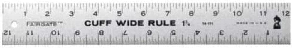 Fairgate 14-111 Cuff Wide Rule 1-3/4 X 12 Inches, Stainless Steel, Micro Serrations Make Cutting Easier, Gives Accurate Widths and Lengths