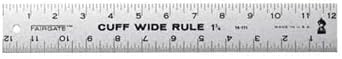 Fairgate 14-111 Cuff Wide Rule 1-3/4 X 12 Inches, Stainless Steel, Micro Serrations Make Cutting Easier, Gives Accurate Widths and Lengths