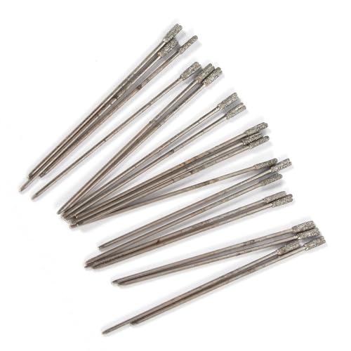 Nimomo 20pcs Glass Jewellery Drill Bits Tipped 1mm, Jewelry Making Set Sea Gem Stones Shank Compatible