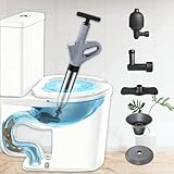 Nuoyiman Hochleistungs-Toilettenreiniger – Hochdruck-Luftreiniger für Waschbeckenabflüsse, Toilettenreiniger mit 360°-Reinigungskopf und visuellem Barometer zum Beseitigen von Verstopfungen in Rohren