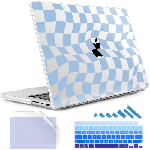 May Chen for 2026 MacBook Pro 14-inch M5 M4 M3 M2 M1 Pro/Max Chip, Release 2026 2025-2021, Model A3427 A3426 A3434 A3112 A3401 A3185, Plastic Hard Shell with Keyboard Cover, Abstract & Grid