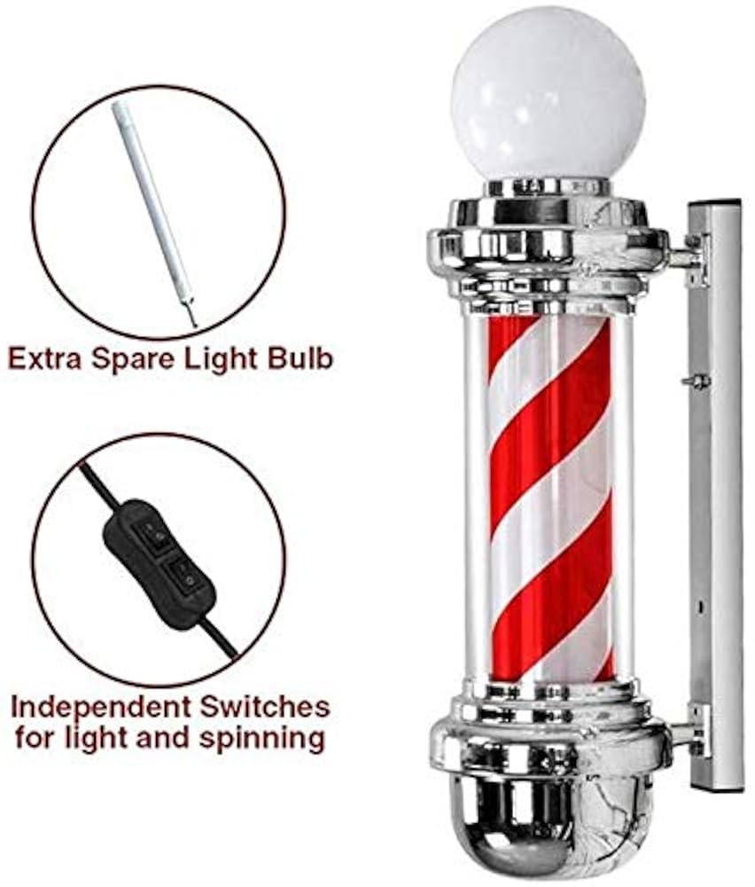 新品　壁付け　サインポール LEDサインポール インテリア 理容店 理髪店 ヴィンテージ 美容室