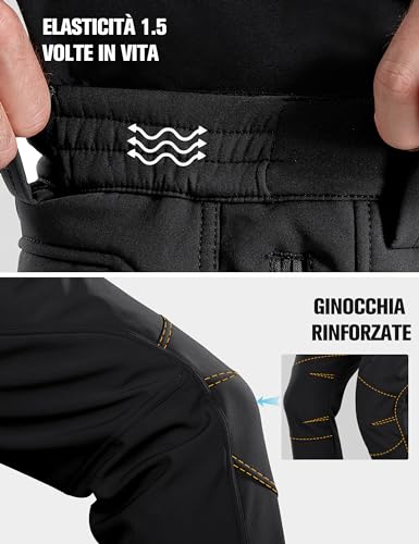 FREE SOLDIER Herren Winter wasserdichte Skihose Jagd Outdoor Hose Winddichte Thermohose Winterhose Softshellhose zum Klettern und Wandern