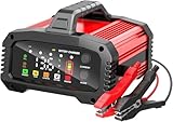 25A Smart Battery Charger Maintainer 12V/24V for LiFePO4, Lithium, Lead-Acid, AGM, Deep Cycle & Marine Batteries | 5A Boost Mode, Float Charge, 5-Level Adjustable Current