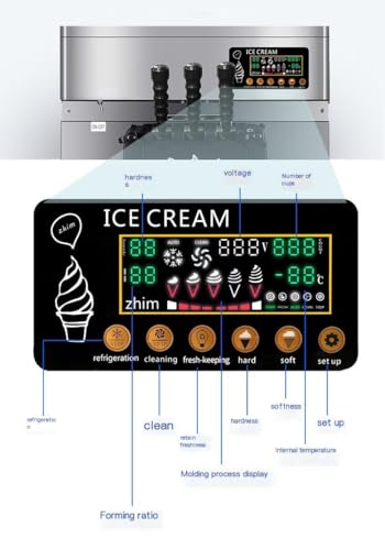 Kommerzielle Dreifachkopf-Eismaschine, Hochleistungs- und Mikrocomputersteuerung für automatischen Betrieb, ideal für Dessertläden mit hohem Volumen und Catering-Services – Bild 4