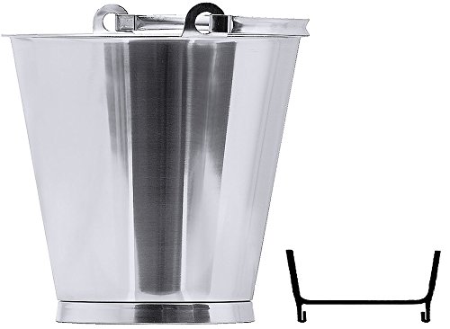 Secchio con fondo rinforzato pneumatici in acciaio inox 18/10, finitura satinata e un laureato in 1 LTR. Passi, fungelose Henkel laschen | erk A2 - Höhe: 29 cm