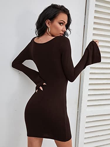 SheIn Women's Long Sleeve Twist Front 