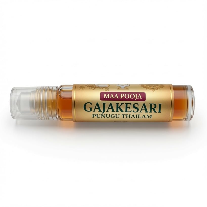 GajaKesari Punugu Thailam Roll-On | Traditional Royal Fragrance Oil for Pooja | Long Lasting Spiritual Aroma | Natural Temple Inspired Scent | 9ml-image-3