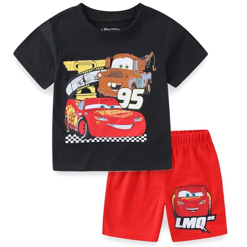 Image of Disney Cars Boys Short Sleeve T-Shirt and Shorts Set for Toddler Little to Big Kids