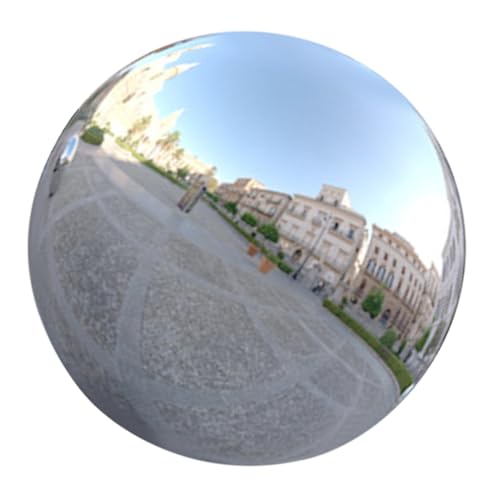 Abaodam Edelstahl Gartenkugel 20cm Spiegelpolierte Reflektierende Hohlkugel Gartendekoration Außen Rostfrei Terrassendekor