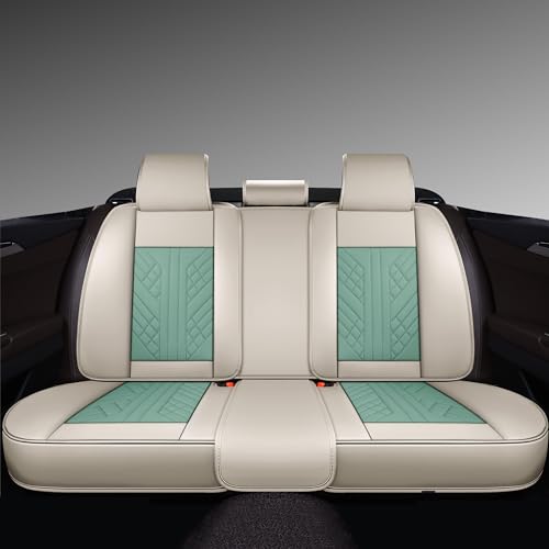 Image of GXT Bench Seat Cover, Premium Faux Leather Bench Seat Covers for Trucks - Universal Fit for Most Sedans SUV Pick-up Truck, Durable for Long Lasting Protection(Light Green and White)