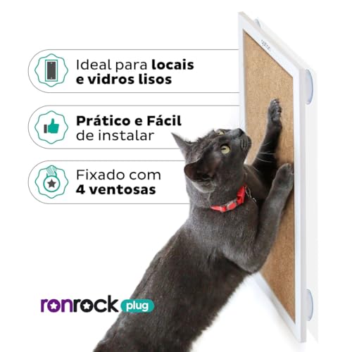 Arranhador com Ventosas para Gatos, Arranhador com Catnip Gatton, Slim RonRock Plug Branco