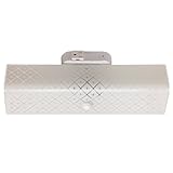Sunlite B14 GCO 14-Inch 2-Bulb Rectangle Bathroom Wall Fixture, with Outlet White Finish with Ornate White Glass