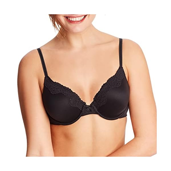 Maidenform Women's Comfort Devotion Embellished Bra, Black/Body Beige,36C