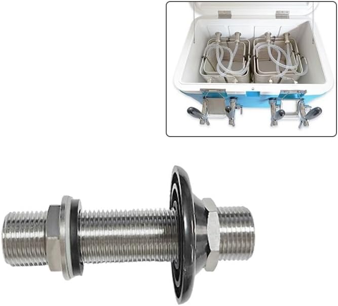 100mm Shank(5/8'' Thread), Chiller Cooler Connection Shank,with Nipple Barb Option,Draft Beer Faucet Coupler(B)