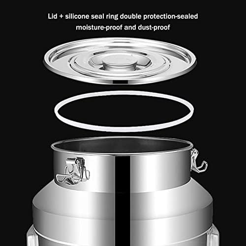 304 Stainless Steel Milk Can Bucket - Milk Transport Barrels Wine Pail Tote Jug Tea Canister with Wine Mention and Funnel,35L,58L,48L