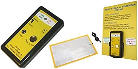 Safe ESD Wrist Strap & Footwear Tester with Footplate and Wall Station – Comprehensive Electrostatic Discharge Testing System for Workstations and Labs