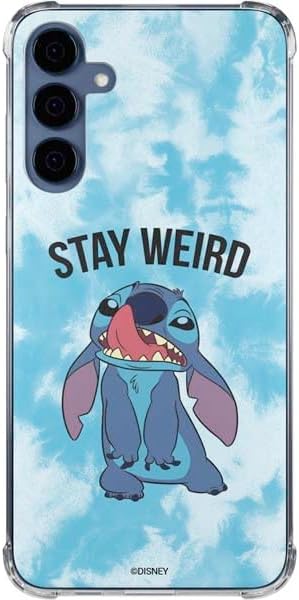 Skinit Clear Phone Case Compatible with Galaxy S24 - Officially Licensed Disney Lilo and Stitch Stay Weird Design