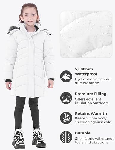 wantdo Girls' Winter Coats Long Puffer Jacket Fleece Jacket with Hood4