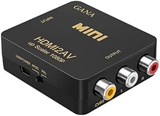 HDMI to RCA, GANA 1080P HDMI to AV 3RCA CVBs Composite Video Audio Converter Adapter Supporting PAL/NTSC with USB Charge Cable (Black)