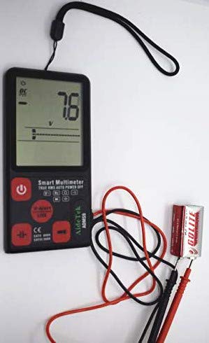 Aidetek Mini Smart Auto Detect Tested Parameters/Range 9999 Counts Trms Multimeter Adms9 Tester Voltmeter Ohm Resistance Capacitance Ncv Continuity Diode Hz Test Bar Beep Flashlight + 2 Extra Battery #TOP5