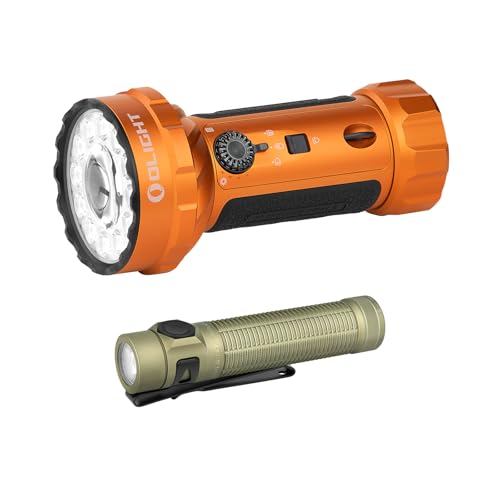 OLIGHT Marauder Mini 2 Bright Flashlight 10,000 Lumen with 750 Meters Beam Distance Bundle with BatonUltra EDC Bright LED 1800 Lumens Flashlight