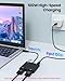 USB C to Dual HDTV Adapter, Fophmo 4K@60Hz HDTV Splitter Extend Display for Dual Monitors, macOS Only Allows Mirror Mode, Windows Allows Multi-Monitor Display 3 Separate Screens for 100W PD,USB-A Port