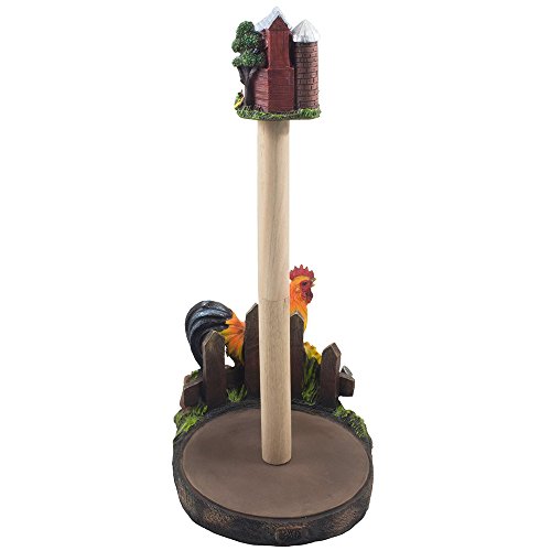 Decorative Farm Rooster Paper Towel Holder With Barn In Rustic Country Kitchen Decor Accessories As Gifts For Farmers #TOP3