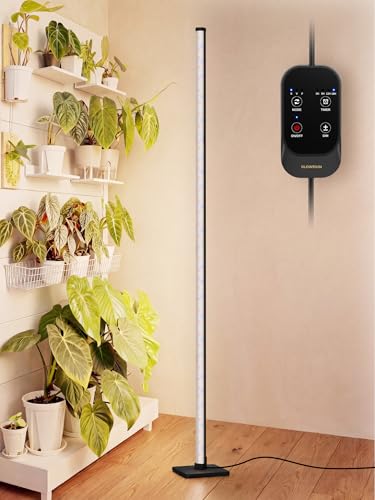 GLOWRIUM Grow Lights for Indoor Plants, 36W Vertical Plant Grow Lights with Auto-Timer, Full Spectrum LED Standing Plant Grow Light, 3 Light Modes, 6-Level Dimmable (60in)