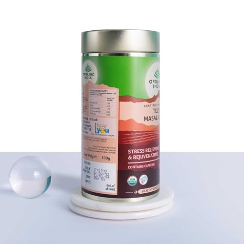 Image of A TATA Product - Organic India Tulsi Assam Masala Chai Powder, 100 Gm Tin (Pack of 3)