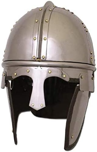 Casco medieval de armadura romana tardía para Halloween, casco de batalla plateado, plateado