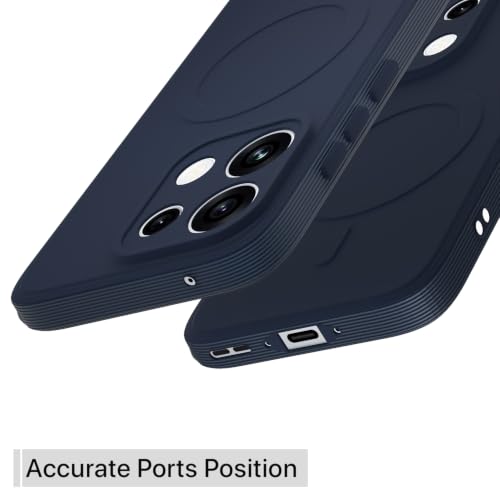 Image of Outlouders Back Cover for Oppo Reno 16c 5G | Soft Matte Silicone | Slim Fit | Magnetic-Safe Logo Design (Magnetic-Safe Not Compatible) | Shockproof | Camera Protection Bumper Case (Blue)