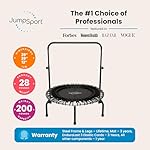 JumSport 350i 39" Fitness Trampoline and Handle Bar Bundle, 30 Adjustable Bungees, Stable No-Tip Arched Legs, and 60 Day Trial Streaming Video & DVD - Image 2