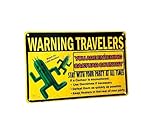 Tonberry Warning Sign - FF7 - Beware Sign - Custom Metal Sign - Gamer Decor - Gaming Decor - Fantasy Final Gifts - FFX - FF9- custom tin sign (Cactaur Warning)