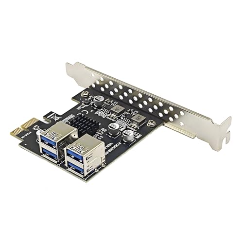 Carte PCIe USB 3.2 Gen1 5Gbps pour PC de bureau avec adaptateur d'extension interne USB 3.0