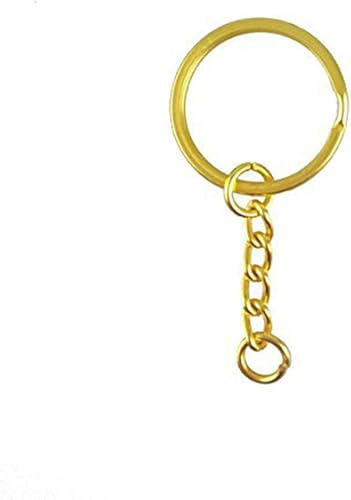 yueton Paquete de 100 llaveros de metal dividido de 0.984 in con cadena