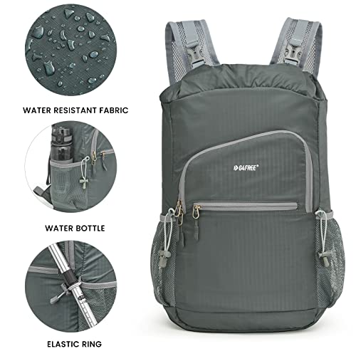 G4Free 25L Packable Hiking Backpack Lightweight Waterproof Shoulder Daypack Foldable For Outdoor Travel Camping(Gray) #TOP2