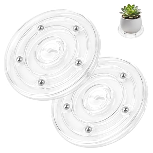 2 Stück Acryl Drehteller Universal, 10cm Transparent Drehscheibe Tisch Klein Drehplatte Dreh Organizer Mehrzweck Tischdrehteller 360 Grad Drehtablett für Torte Gewürzregal Doll Puppe Tasse Pflanzen